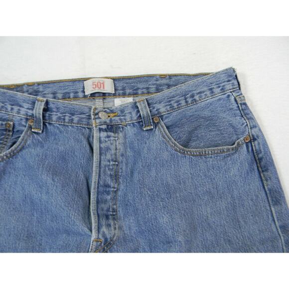 Levi's 501 jeans Men's 38 x 30 Regular Fit Straight blue denim pants button fly - Picture 3 of 12
